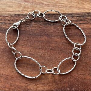 Twisted Sterling Silver Link Bracelet size LG